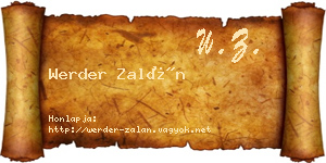 Werder Zalán névjegykártya